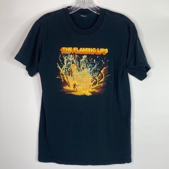 Vintage The Flaming Lips Black Tshirt At War With Mystics Y2K Band Tee Small - Picture 1 of 10